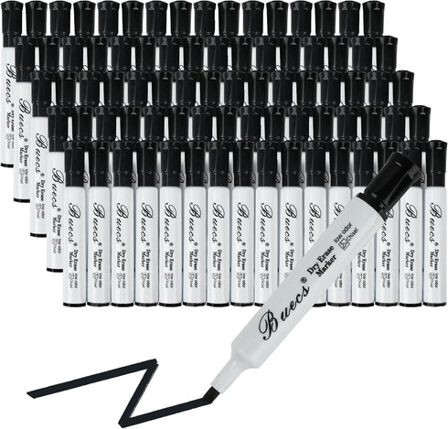 Black Dry Erase Markers Low-Odor 80 Count Chisel Tip for Writing on Whiteboards and Dry-Erase Boards