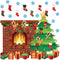 Tatuo 71 Pcs Christmas Fireplace Bulletin Board, Large Holiday Brick Background with Christmas Tree Candy Snowflakes