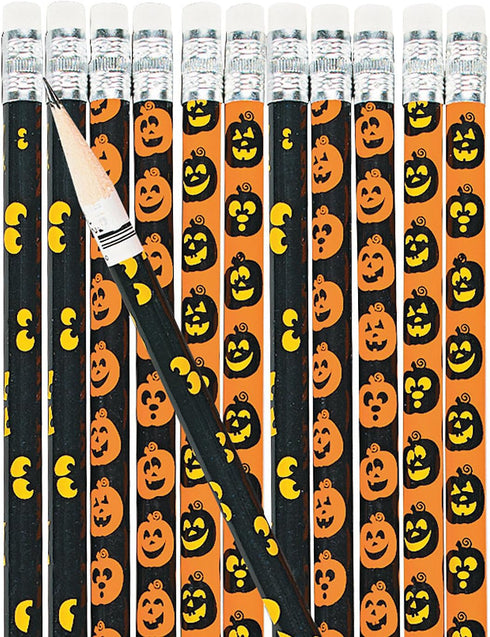 Fun Express Jack O Lantern Pencils (2dz) for Halloween, 24 Pieces