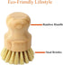 Marsify Set Bamboo Dish Scrub Brush, Kitchen Dish Scrubber Brush for Cleaning Dishes,Sink, Cast Iron Pan/Pot