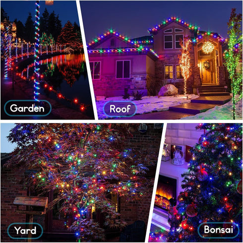 L LAMPOP 200LED 8 Firecracker String Lights Starry Light Modes USB with Remote Waterproof Indoor Outdoor Decorative
