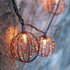 TWINKVILLA Outdoor Decorative Patio String Lights, Beaded Copper Wire Ball Style Lantern Lights, Connectable