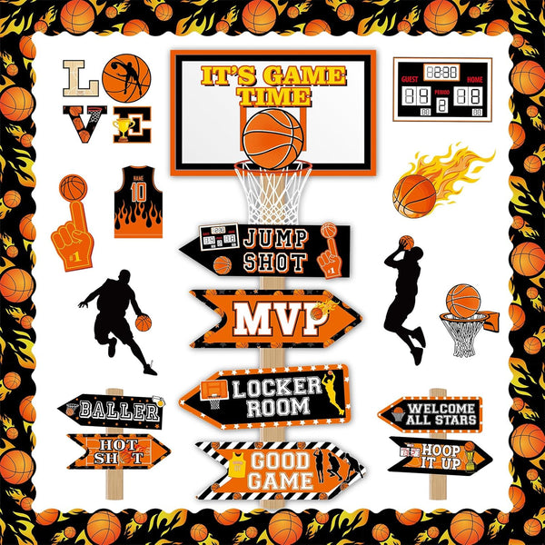 gisgfim 36pcs Basketball Bulletin Board Decoration, Basketball Theme Cut-Outs for School Classroom