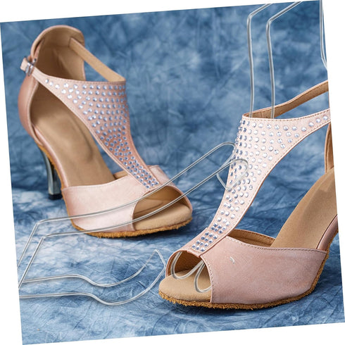 2pcs Luxshiny Sturdy Shoe Shaper Stands Shoe Rack Holders for Boot Rack Entryway High Heels Display Holder