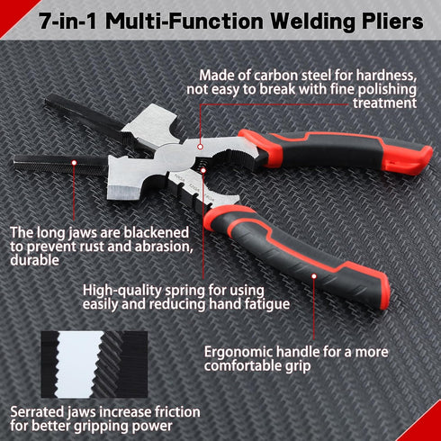 SPEEDWOX MIG Welding Pliers, 7 In 1 Multi-Function Tools with Measurement Holes for Scraping and Gripping