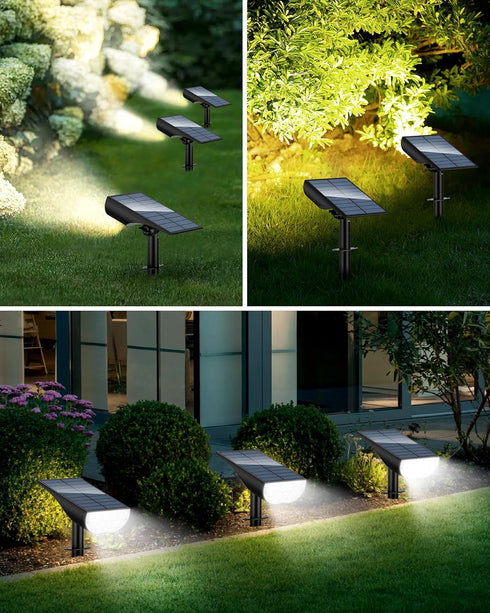 3 IP65 1 Pack Solar Spot Lights Outdoor Waterproof, Lighting Modes Solar Landscape Lights for Outside, Dusk to Dawn