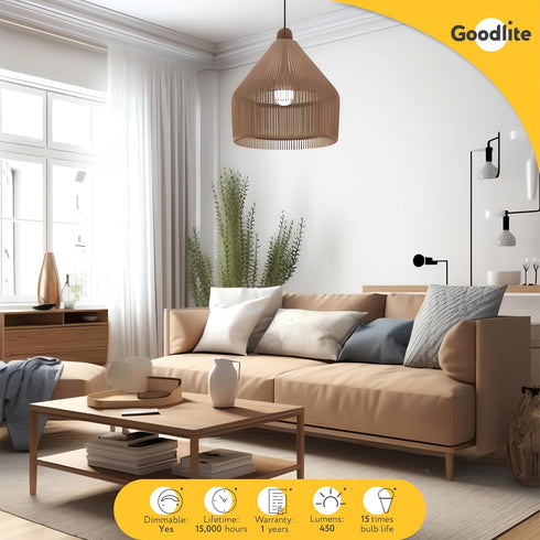 Goodlite A19 LED Bulb, 5 Color Selectable 3000K-6500K, 450 Lumens, 6W (40W Equivalent), 1ct