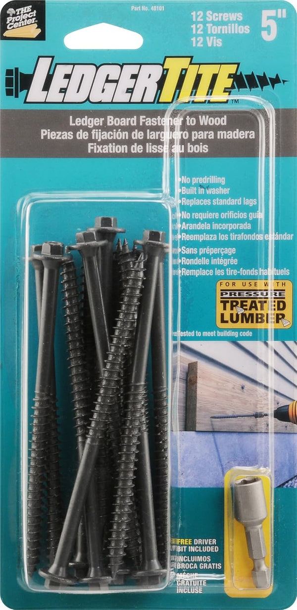 48101 LedgerTite Ledger Board Fastener to Wood, 5-Inch, 12-Pack by The Hillman Group