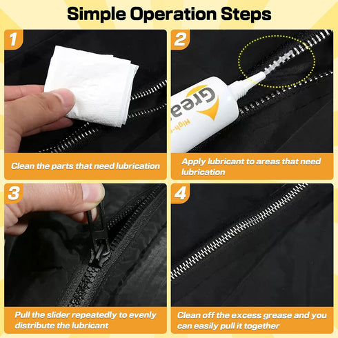 5 Pack Zipper Lubricant for Metal and Plastic, Instant Waterproof Zipper Lube, Long Lasting Universal Zip Grease
