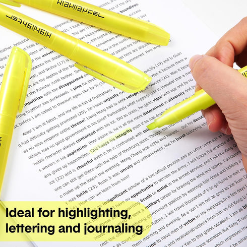 Thenshop 200 Pcs Yellow Highlighters Bulk, Pocket Style Gel Highlighter for Bible, No Bleed Thin Highlighters for Adults