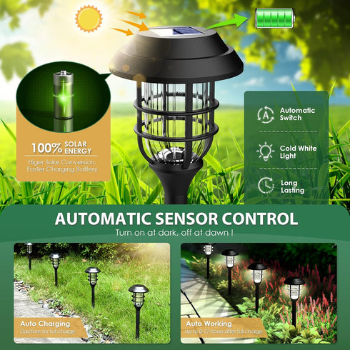 8 Pack(Cold SOLPEX Solar Lights for Outside, Solar Outdoor Pathway Garden Lights Waterproof, Solar Powered Landscape