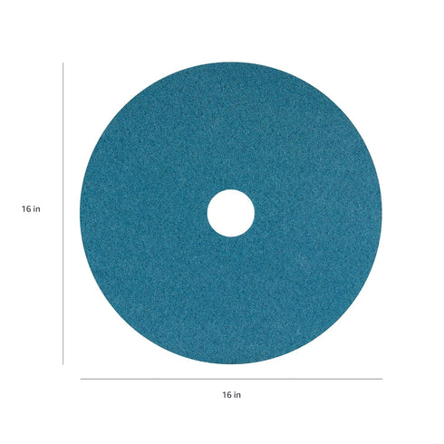16" 3.25" 5 100% Americo Blue Cleaner Floor Pad, Diameter, Center Hole, Pads/Case, Machine Cleaner Floor Pads