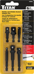 12001 6-Piece Set, Titan Stubby Wobble and Straight Impact Socket Adapter Black
