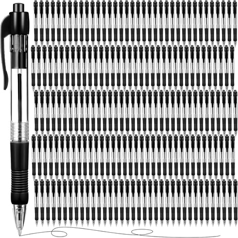 Fainne 200 Pack Retractable Ballpoint Pen, 1.0 mm Medium Point Click Pen, Refillable Smooth Writing Pens (Black Ink)