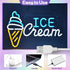 Adjustable,16.1x 11inches CNBEYOUNG Ice Cream Neon Sign, Neon Lights Hanging Wall Art Decoration for Restaurants Ice