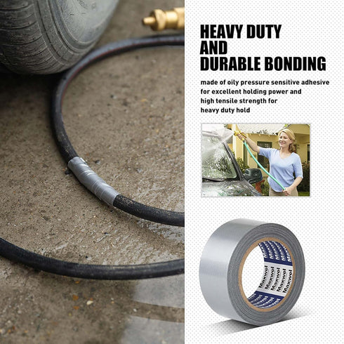 Heavy Duty Waterproof Duct Tape - 1.88 in 35 Yards Silver Tearable Tape with Strong Adhesive for Home Repair