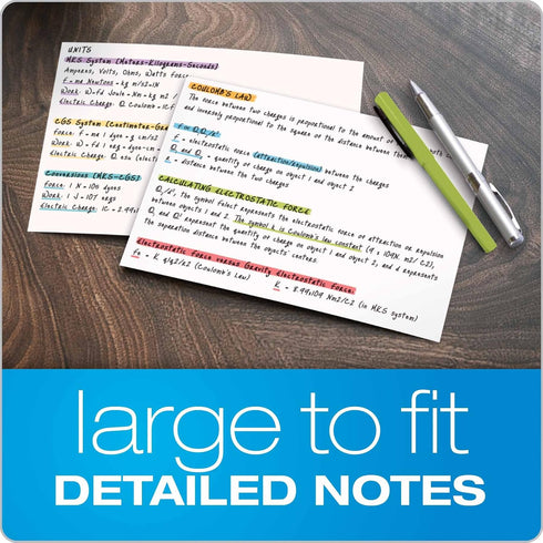50EE 5" 8", 500 (5 Packs 100) (50) Oxford Blank Index Cards, x White, Cards