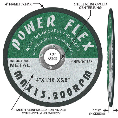 10 Pack - Cut Off Wheel 4 x 1/16 x 5/8 for Cutting All Ferrous Metal and Steel