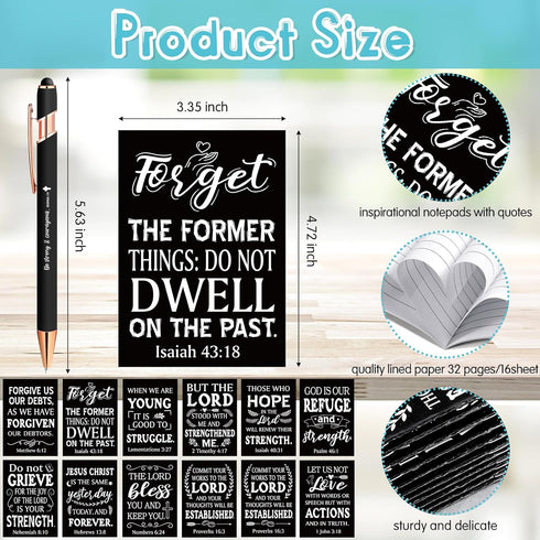 Estune 72 Pcs Christian Bible Gifts Set, Bulk Religious Notebooks, Scripture Quote Pens, Inspirational Keychain