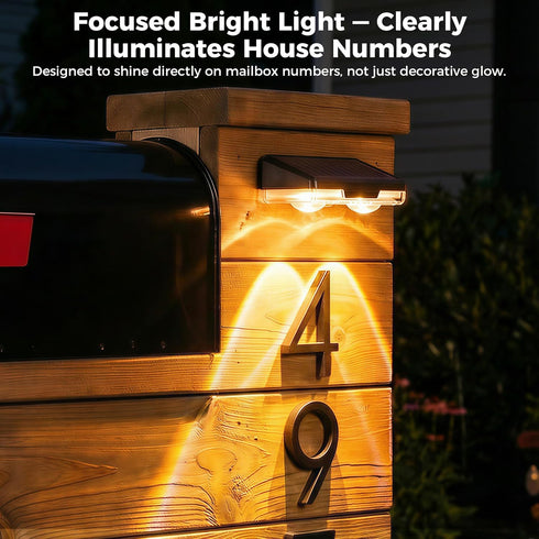 Mailbox 2 Pack, 3000/4500/6000K Flupuro Solar Lights Outdoor Waterproof House Number Light, Dusk to Dawn Address LED