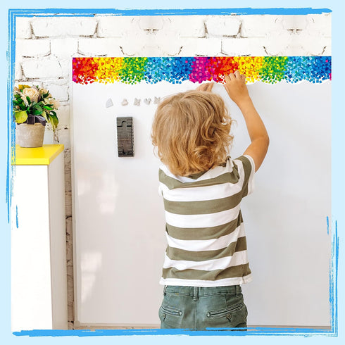 ERKE 60 Feet Bulletin Board Borders, Confetti Scalloped Rolled Border Trim for School, Classroom & Office Decoration