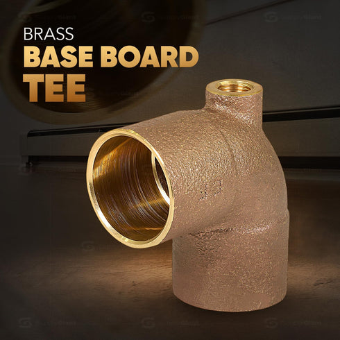 Everflow Supplies CFCT3418 Cast Brass Baseboard Tee Fitting, 3/4" x 1/8" x 3/4" with Solder Cup
