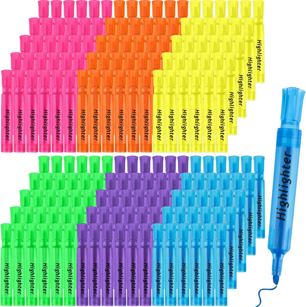 Teling 180 Pcs Highlighters Bulk, Chisel Tip Tank Style Assorted Color Highlighters for School and Office
