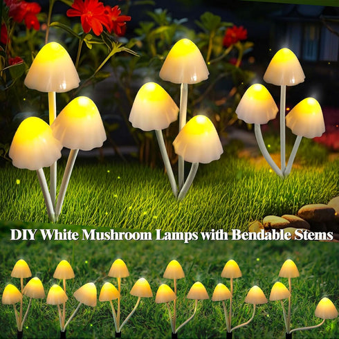 Evicyego 6Pack 18 8 Solar Mushroom Lights for Outside, LED Mushrooms with Lighting Modes, Unique Mushroom Garden Decor
