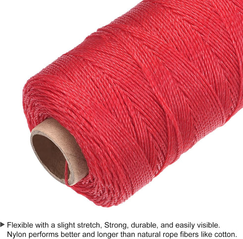 MECCANIXITY Twisted Mason Line Nylon Twine String Cord Red 100M/109 Yard for Netting, Landscaping, DIY Projects