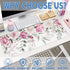 Large Gaming Mouse Pad for Desk, Pink Peony Flowers Eucalyptus Leaves, Extended Big Computer Keyboard Pad