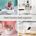 Office Desk Accessories, White 360° Pen Holder Desk Organizers with Tape Dispenser, Stapler, Remover, Staples, Ruler,