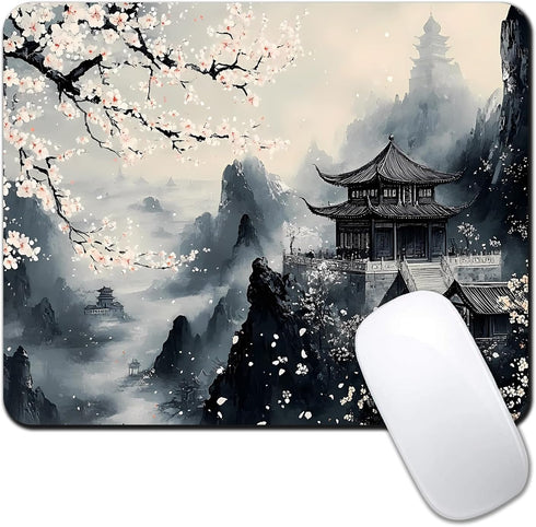 IMAYONDIA Computer Mouse Pads for Desk, Aesthetic Landscape Painting Japanese Mouse Pad Small