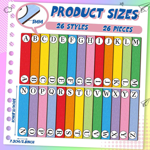 Chivertion 26 26 Albums, Pcs Library Alphabet Book Dividers Wooden Vinyl Record Organizer Separators Alphabetical A-z