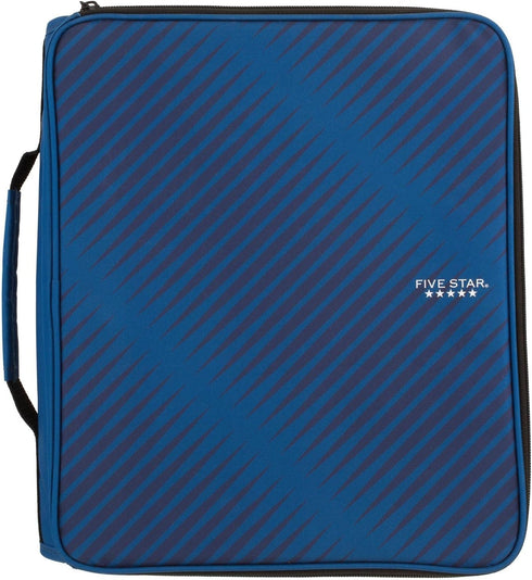 Five Star Zipper Binder, 2 Inch 3-Ring for School, 6 Pocket Expanding File, 380 Sheet Capacity, Cobalt Blue