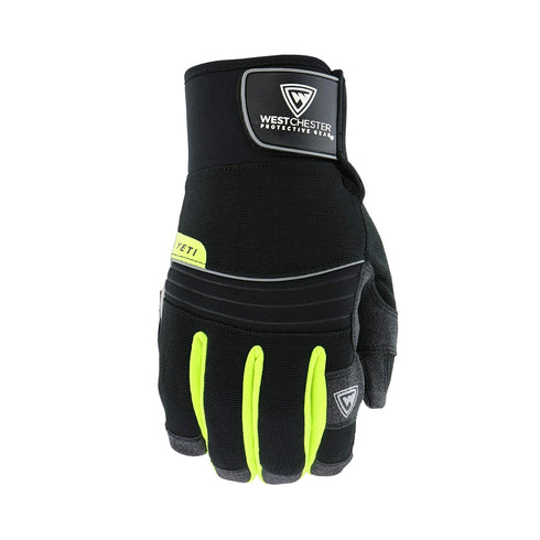 West Chester Pro Series 96652 Yeti Waterproof Winter Work Gloves, X-Large, Synthetic Leather Palm, HI-VIS Safety,