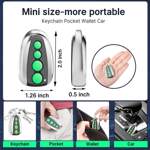CreaCity M12 4-Button (2-Pack) Remote Control Transmitter for Swing/Sliding Gate Opener, Compatible with Lockmaster