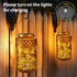 Hummingbird 2 Pack Brizled Solar Lantern Lights, LED Hollow Out Hanging Lantern Lights Outdoor, Warm White Solar Garden