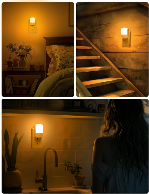 Generic 2 Pack Amber Night Lights Plug into Wall, LED Bedroom Night Light with Dusk to Dawn Sensor, Brightness