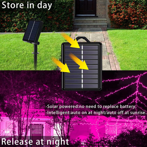 YAOZHOU 2 Pack 144ft 400LED 8 IP44 Valentines Day Solar Christmas String Lights Outdoor Pink Fairy Lights with Modes