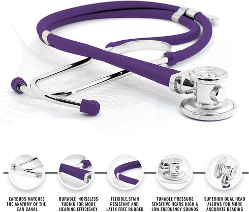 Pack 7.5" ASA TECHMED Nurse EMT Starter Stethoscope, Blood Pressure Monitor and Trauma EMT Shear Ideal Gift for Nurses