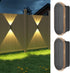 Ellasay Fence Lights Solar Powered: 2 Pack Solar Wall Lights Outdoor Up