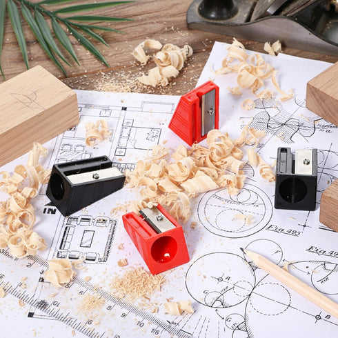 Styquenzer 4 PCS Carpenter Pencil Sharpener, Colourful Manual Portable Woodwork Pencil Cutter Heavy Duty Manual