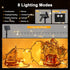 cshare 39.4ft 120LED 8 Solar String Lights for Outside, Outdoor Solar String Lights Modes for Garden Yard Patio Tree