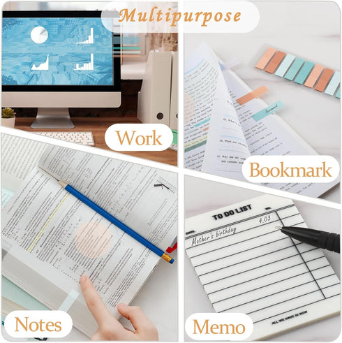 BAYTORY 1060 Sheets Transparent Sticky Tabs, Clear Sticky Notes Markers for Book Annotation and School