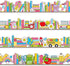 AnyDesign 69 Ft Colorful Bookshelf Bulletin Board Border 60Pcs Border Trim Self-Adhesive Back