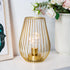 8'' Bulb TRIROCKS Metal Battery Operated Lamp Tall Cage Shape Cordless Table Lantern with Warm Fairy Lights