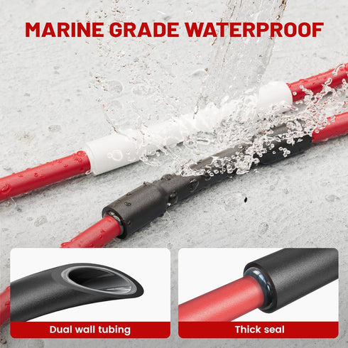 RED WOLF 320 PCS Heat Shrink Tubing, 3:1 Ratio Adhesive Lined, Marine Grade for Electrical Cable Insulation