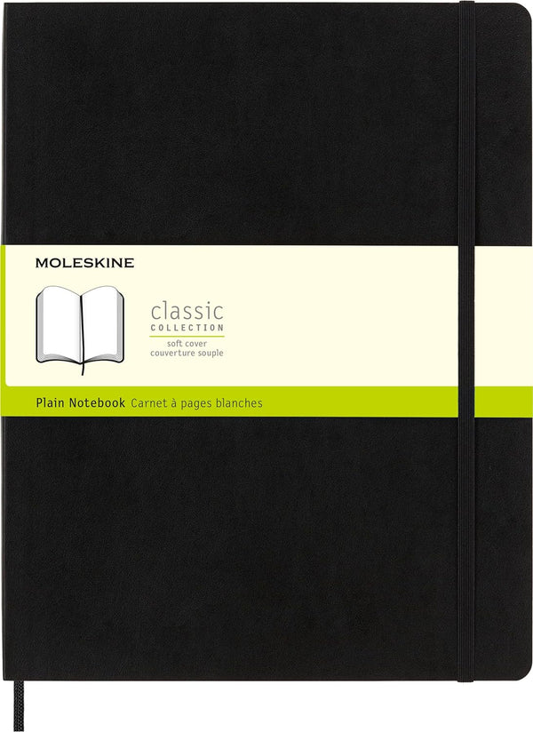 Moleskine Classic Notebook, Soft Cover, Black, XXL (8.5" x 11") Plain/Blank, 192 Pages