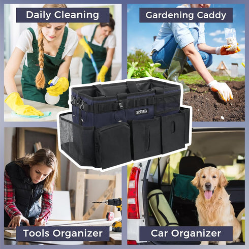 4 SCAVATA Wearable Cleaning Caddy Bag, Cleaning Caddy Supplies Organizer with Handle & Shoulder Straps