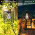 Bulb Livinlarge Hanging Pendant Lights,Metal Solar Outdoor Chandelier,Solar Hanging Lights with Warm White LED